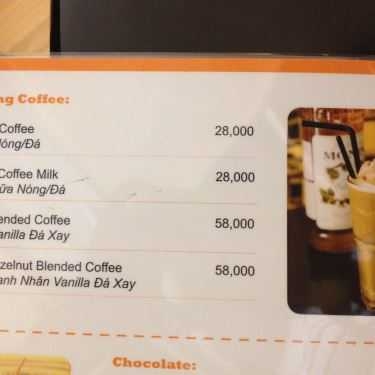 Thực đơn- Cafe Smoothie A Holic