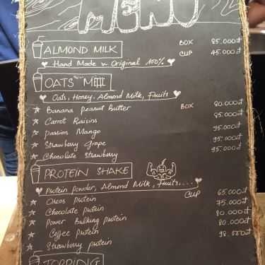 Thực đơn- Cafe Smoothie Bistro - Xuân Thủy