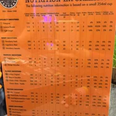 Thực đơn- Cafe Smoothie Factory Việt Nam - Thức Uống Dinh Dưỡng