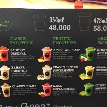 Thực đơn- Cafe Smoothie Factory Việt Nam - Thức Uống Dinh Dưỡng