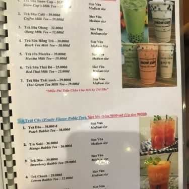 Thực đơn- Cafe Snow Cup - Kem Tuyết