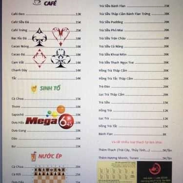 Thực đơn- Số Đỏ - Cafe & Trà Sữa - Cộng Hòa