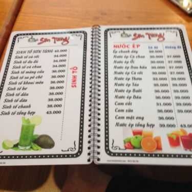 Thực đơn- Sơn Tùng Cafe