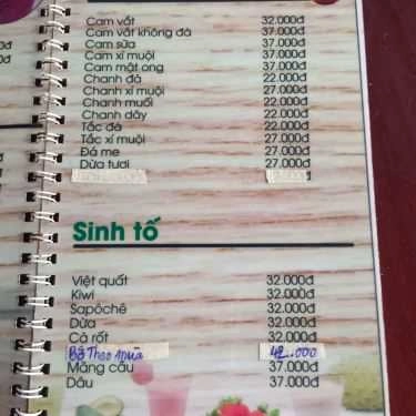 Thực đơn- Sông Quê Cafe