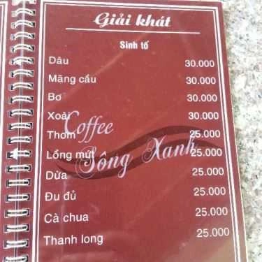 Thực đơn- Sông Xanh - Cafe Sân Vườn & Câu Cá