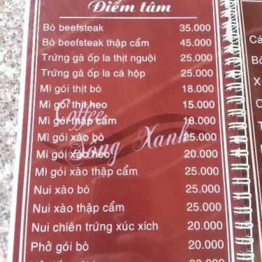 Thực đơn- Sông Xanh - Cafe Sân Vườn & Câu Cá