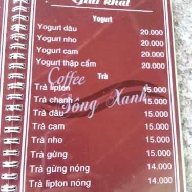 Thực đơn- Sông Xanh - Cafe Sân Vườn & Câu Cá