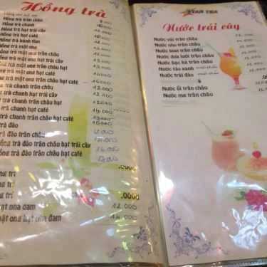 Thực đơn- Cafe Star Tea - Trịnh Đình Trọng