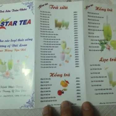 Thực đơn- Cafe Star Tea - Trịnh Đình Trọng