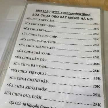 Thực đơn- Ăn vặt Sữa Chua Dẻo Xắt Miếng - Võ Văn Kiệt