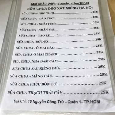 Thực đơn- Ăn vặt Sữa Chua Dẻo Xắt Miếng - Võ Văn Kiệt