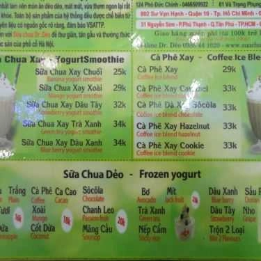 Thực đơn- Cafe Sữa Chua Dr.Dẻo - Nguyễn Sơn