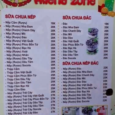 Thực đơn- Ăn vặt Sữa Chua Nếp Cẩm Friend Zone