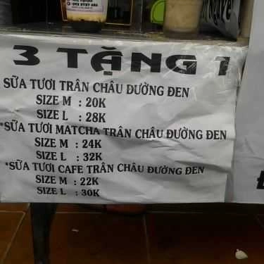 Thực đơn- Ăn vặt Thùy Nguyễn - Sữa Tươi Trân Châu Đường Đen