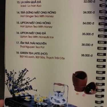 Thực đơn- Suối Ngàn Cafe - Lê Đức Thọ