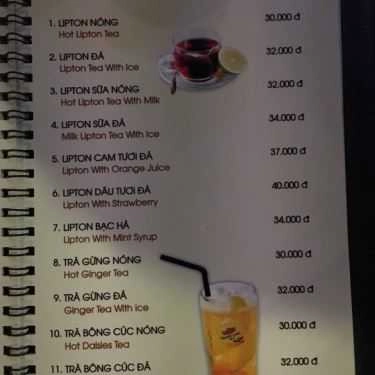 Thực đơn- Suối Ngàn Cafe - Lê Đức Thọ