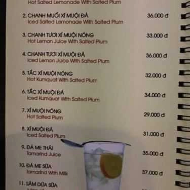 Thực đơn- Suối Ngàn Cafe - Lê Đức Thọ