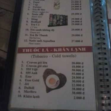 Thực đơn- Suối Ngàn Cafe - Nguyễn Huy Điển