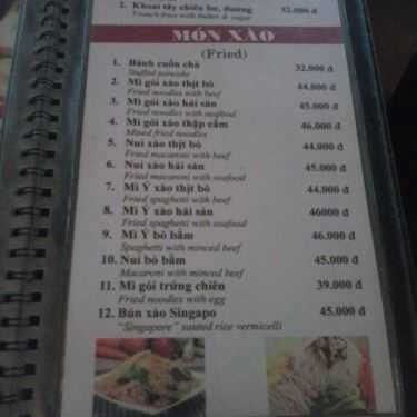 Thực đơn- Suối Ngàn Cafe - Nguyễn Huy Điển