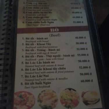 Thực đơn- Suối Ngàn Cafe - Nguyễn Huy Điển