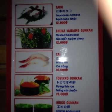 Thực đơn- Ăn vặt Sushi Đường Phố - Sake Kissho - Lê Văn Thọ