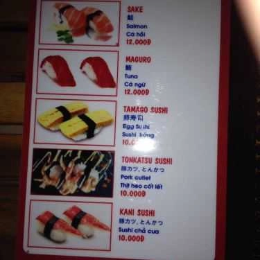 Thực đơn- Ăn vặt Sushi Đường Phố - Sake Kissho - Lê Văn Thọ