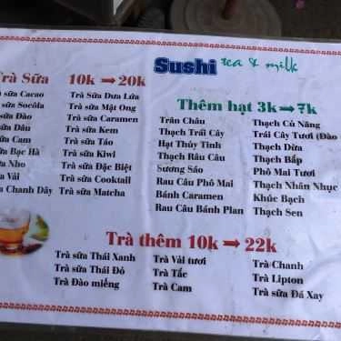 Thực đơn- Ăn vặt Sushi Tea & Milk