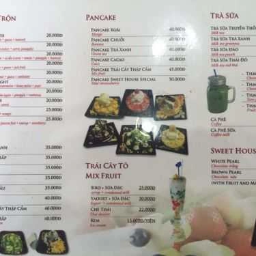 Thực đơn- Ăn vặt Sweet House - Sinh Tố Trái Cây