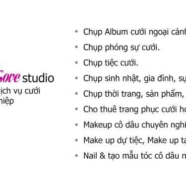 Thực đơn- Chụp hình cưới Sweet Love Studio