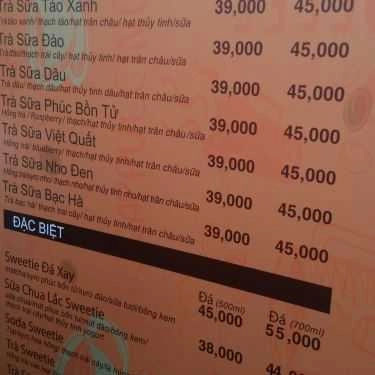 Thực đơn- Cafe Sweetie - Drinks & Cakes Take Away
