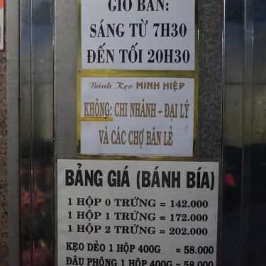 Thực đơn- Tạ Minh Hiệp - Tiệm Bánh Người Hoa