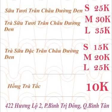 Thực đơn- Cafe Taipei Style - Sữa Tươi Trân Châu Đường Đen