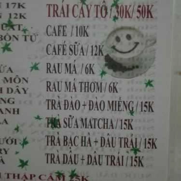 Thực đơn- Ăn vặt Thịnh - Sinh Tố, Nước Ép & Trà Sữa