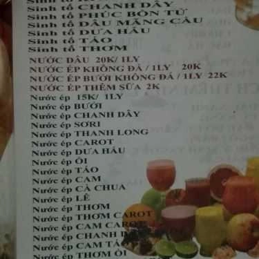 Thực đơn- Ăn vặt Thịnh - Sinh Tố, Nước Ép & Trà Sữa