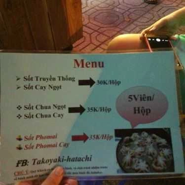 Thực đơn- Ăn vặt Takoyaki Hatachi - Trần Khắc Chân