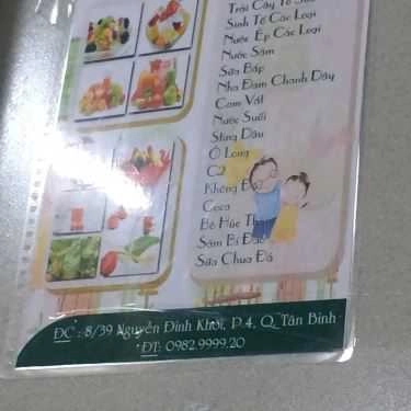 Thực đơn- Ăn vặt Quán Tám - Trái Cây Dĩa