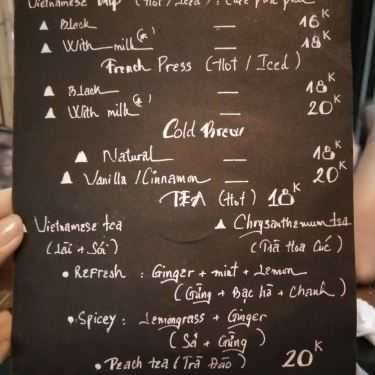 Thực đơn- Tandem Cafe