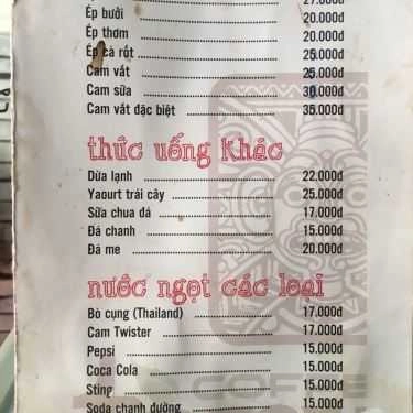 Thực đơn- Tanung Coffee