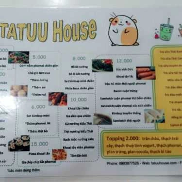 Thực đơn- Tatuu House - Quán Ăn Vặt