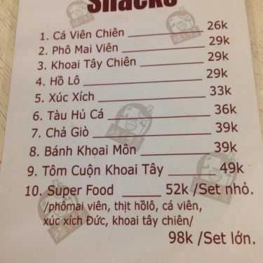 Thực đơn- Ăn vặt Tàu Hủ Anh Lùn Singapore