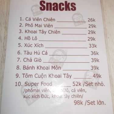 Thực đơn- Ăn vặt Tàu Hủ Anh Lùn Singapore