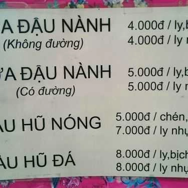 Thực đơn- Ăn vặt Tàu Hủ & Sữa Đậu Nành - Đoàn Văn Bơ