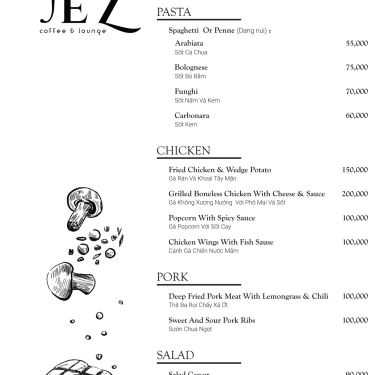 Thực đơn- Te'z - Coffee & Lounge