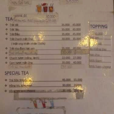 Thực đơn- Tea And Coffee - Hoa Cúc