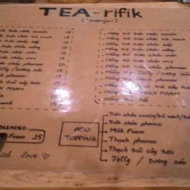 Thực đơn- Cafe Tea Rifik - Trà Sữa Trân Châu Nhà Làm