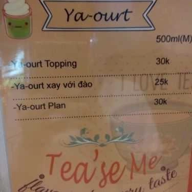 Thực đơn- Tea’se Me – Trà Sữa & Ăn Vặt