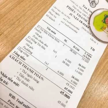 Thực đơn- Cafe TeaFox - Vườn Lài