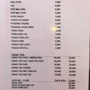 Thực đơn- TeaZone - Coffee & Tea