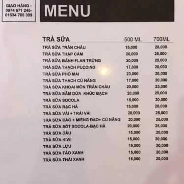 Thực đơn- TeaZone - Coffee & Tea
