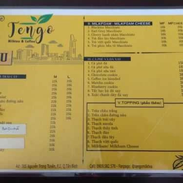 Thực đơn- Cafe Tengo Milktea